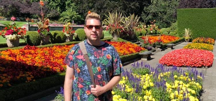 Picture of Paul Dilley with flowers